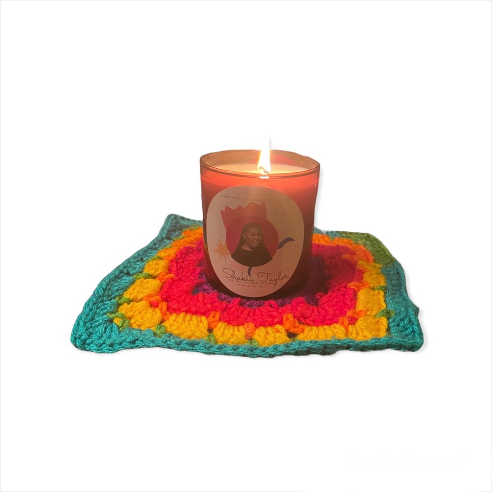 Handmade crochet coaster